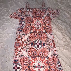 Orange and Multi colored Dress